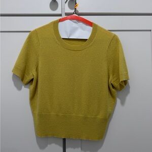 Chartreuse Cashmere j.crew Short Sleeve Sweater